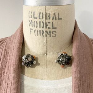 Silvertone Gem Artisan Wire Open Choker Necklace